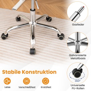 Costway Καρέκλα Γραφείου Διαφανής με Ρόδες, Περιστρεφόμενη, και Ρυθ...