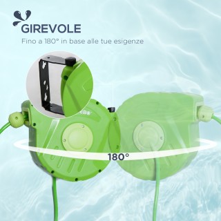 Outsunny Τυλιχτήρας τοίχου κλειδωμένος και ανασυρόμενος από πλαστι... Outsunny Τυλιχτήρας τοίχου κλειδωμένος και ανασυρόμενος από πλαστι...