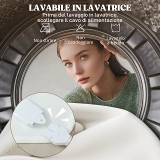 HOMCOM Ηλεκτρική Κουβέρτα 160x140 cm με 5 Επίπεδα Θερμότητας και 2 ...