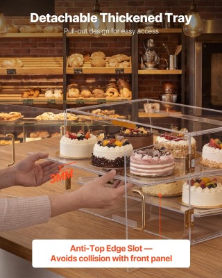 VEVOR Διόροφος Βιτρίνα Αρτοποιίας από Ακρυλικό, 526x400x305 mm, με ...