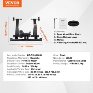 VEVOR Στάντ Προπόνησης Ποδηλάτου, Μαγνητικό Σταθερό για 26-29 Τροχο... VEVOR Στάντ Προπόνησης Ποδηλάτου, Μαγνητικό Σταθερό για 26-29 Τροχο...