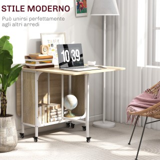 HOMCOM  Πτυσσόμενο Τραπέζι Φαγητού για 6 Άτομα με Ράφι, από Ξύλο κα...