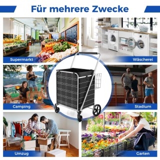 Costway Πτυσσόμενο Καρότσι Αγορών με Μεγάλη Χωρητικότητα και Ανθεκ... Costway Πτυσσόμενο Καρότσι Αγορών με Μεγάλη Χωρητικότητα και Ανθεκ...