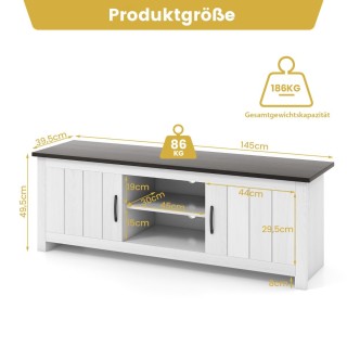Costway Έπιπλο Τηλεόρασης με άφθονο αποθηκευτικό χώρο και μοντέρνο ...