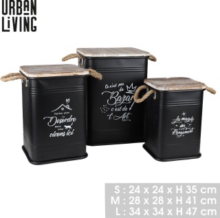 Σετ Μεταλλικά Κουτιά Αποθήκευσης 3 τμχ. 24x24x35 / 28x28xx41 / 34x3... Σετ Μεταλλικά Κουτιά Αποθήκευσης 3 τμχ. 24x24x35 / 28x28xx41 / 34x3...