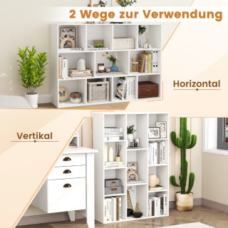 Costway Ράφι βιβλιοθήκης με 11 θέσεις Λευκό 74 x 24 x 106 cm CB10703WH Costway Ράφι βιβλιοθήκης με 11 θέσεις Λευκό 74 x 24 x 106 cm CB10703WH