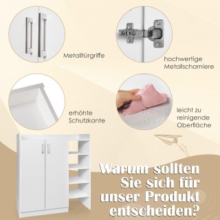 Costway Λευκή Παπουτσοθήκη 91 x 31,5 x 83 cm με Ρυθμιζόμενα Ράφια, ...