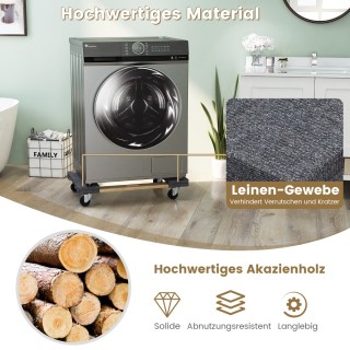 Costway Τετράτροχο Καρότσι Μεταφοράς Επίπλων από Ακακία - Αντοχή έ... Costway Τετράτροχο Καρότσι Μεταφοράς Επίπλων από Ακακία - Αντοχή έ...