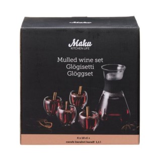 BAKAJI Σετ Δώρου Καράφα Κρασιού από Γυαλί με 4 Ποτήρια Διπλού Τοιχ... BAKAJI Σετ Δώρου Καράφα Κρασιού από Γυαλί με 4 Ποτήρια Διπλού Τοιχ...