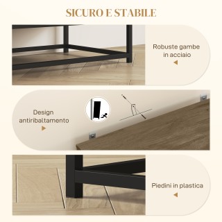 HOMCOM  Μπουφές Καθιστικού με 2 Επίπεδα και Ρυθμιζόμενο Ράφι, από Ξ...