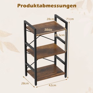 Costway Τριώροφο ράφι δαπέδου με μεταλλικό σκελετό και κιτ αντιανατ... Costway Τριώροφο ράφι δαπέδου με μεταλλικό σκελετό και κιτ αντιανατ...