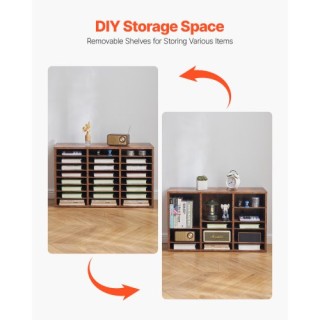 VEVOR Ξύλινος Οργανωτής Λογοτεχνίας 24 Θέσεων Σκούρο Καφέ WJJEKBHB2...