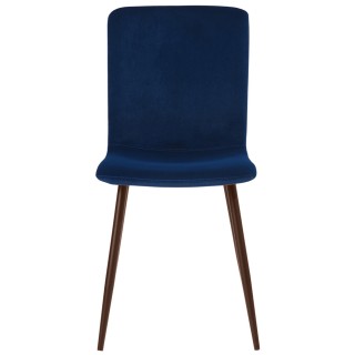 Shally Dogan  Σετ 4 Καρέκλες για Τραπεζαρία από Μπλε Βελούδο με Μαύ...