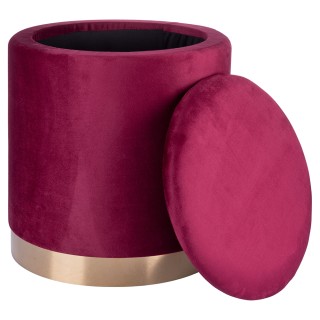 Galileo Σετ 2 σκαμπό αποθήκευσης από ύφασμα με υφή βελούδου με χρυσ...