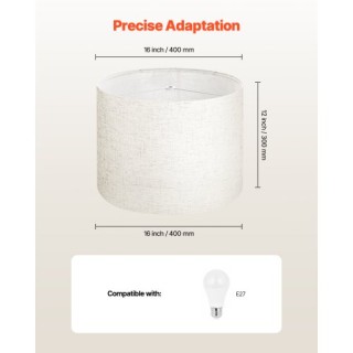 VEVOR Σετ 2 Καπέλα Λάμπας 16x16x12 εκ. με Harp (Ανοιχτό Λινό) YZXDZ...