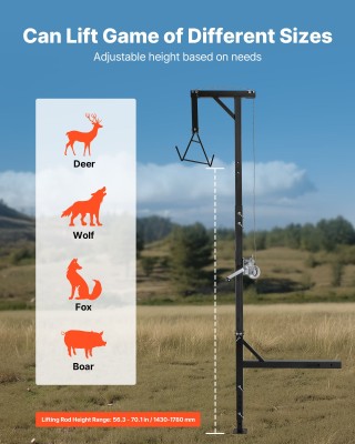 VEVOR Υπερυψωμένος Γερανός Κυνήγιου 600 lbs με Περιστρεφόμενο Άξονα...