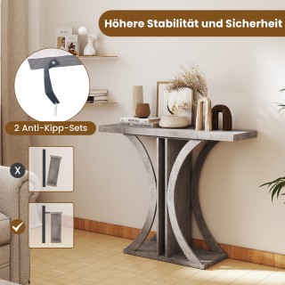 Costway Στενός Κονσόλα με Γεωμετρική Μεταλλική Βάση σε Βιομηχανικό ...