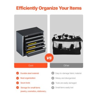 VEVOR Φορητή Μεταλλική Εργαλειοθήκη 8.6 ιντσών με 5 Συρτάρια CTSBXS... VEVOR Φορητή Μεταλλική Εργαλειοθήκη 8.6 ιντσών με 5 Συρτάρια CTSBXS...