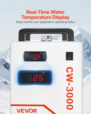 VEVOR Βιομηχανικός Ψύκτης Νερού CW-3000 με Δεξαμενή 9L & Μέγ. Ροή 1...
