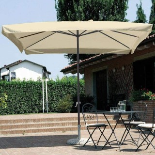 BAKAJI  Ομπρέλα Κήπου Κεντρικός Πάσσαλος 3x2 Μπεζ Ύφασμα με Κρέμασμ...