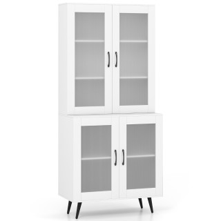 Costway Ντουλάπα Μπουφές Κουζίνας 80 x 40 x 178,5 cm με 4 Διαφανεί... Costway Ντουλάπα Μπουφές Κουζίνας 80 x 40 x 178,5 cm με 4 Διαφανεί...