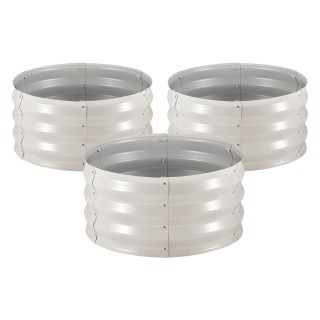 VEVOR Σετ 3 Μεταλλικά Υψωμένα Παρτέρια Κήπου, Στρογγυλά, 60x60x30 ε...