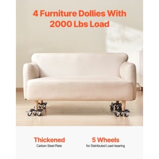 VEVOR Βαρέως Τύπου Έπιπλο Μεταφορέας με 5 Ρόδες, Ικανότητα 1200 Λίβ...