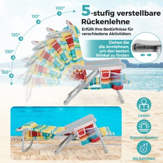 Costway Πτυσσόμενη Καρέκλα Παραλίας με Ρυθμιζόμενη Πλάτη Πολύχρωμη ... Costway Πτυσσόμενη Καρέκλα Παραλίας με Ρυθμιζόμενη Πλάτη Πολύχρωμη ...