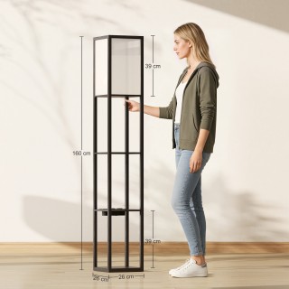 HOMCOM Λάμπα Δαπέδου με Ράφια, Ρυθμιζόμενο Φωτισμό, Διακόπτη Ποδιού... HOMCOM Λάμπα Δαπέδου με Ράφια, Ρυθμιζόμενο Φωτισμό, Διακόπτη Ποδιού...