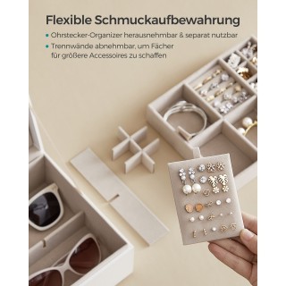 SONGMICS Κοσμηματοθήκη με Λαβή 20.5 x 24 x 11 cm Λευκό JBC165W01 SONGMICS Κοσμηματοθήκη με Λαβή 20.5 x 24 x 11 cm Λευκό JBC165W01