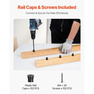 VEVOR Συσκευασία 51 Αλουμινένιων Κάγκελων 32 In με Βίδες/Καλύμματα ...