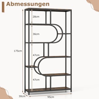 Costway Πενταπλό Βιβλιοθήκη με Ανοιχτά Ράφια Ραφιέρα Έκθεσης Καφέ &... Costway Πενταπλό Βιβλιοθήκη με Ανοιχτά Ράφια Ραφιέρα Έκθεσης Καφέ &...