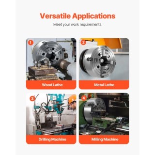 VEVOR Αυτόματο Τσοκ 4 Σιαγόνων για Τόρνο και Φρέζα SZKP10YC4GKZ7LKI4V0
