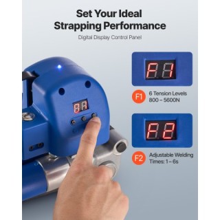 VEVOR Ηλεκτρική Μηχανή Δεματοποίησης, 15.7 x 4.9 x 6.9 in, Με 2 Μπα...