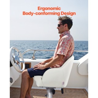 VEVOR Κάθισμα Σκάφους Λευκό PVC Δερμάτινο Καπετάνιου CZZYZDWFZBSBJK...