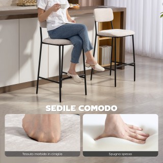 HOMCOM Σετ 2 Σκαμπό Μπαρ με Ψηλή Πλάτη, Υποπόδιο και Επένδυση από Σ... HOMCOM Σετ 2 Σκαμπό Μπαρ με Ψηλή Πλάτη, Υποπόδιο και Επένδυση από Σ...