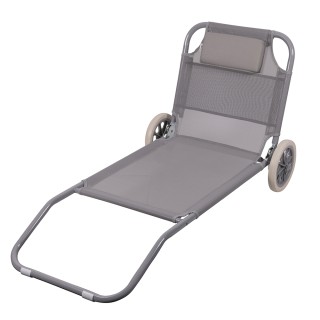 Galileo Ξαπλώστρα θαλάσσης με ρόδες, δομή από ανθρακοχάλυβα, κάθισμ...