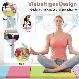 Costway Πτυσσόμενο Στρώμα Γυμναστικής από PU με Λαβή Μεταφοράς - Αθ...