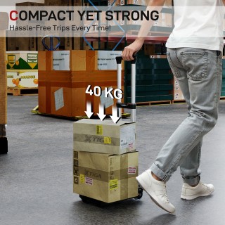HOMCOM Πτυσσόμενο Καρότσι Μεταφοράς έως 40 kg με 2 Ιμάντες, Τηλεσκο...