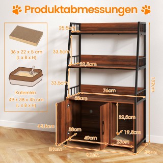 Costway  Πολυλειτουργικό Επιπλό Εισόδου με Γατόσπιτο και Επιφάνεια ...