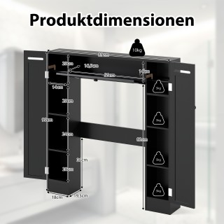 Costway Πολυλειτουργική Ραφιέρα Μπάνιου με Ρυθμιζόμενα Ράφια και Ασ...