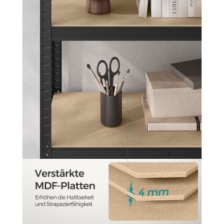 SONGMICS Βαρέως Τύπου Ράφια 5 Επιπέδων από Ατσάλι, Μαύρο, 50 x 100 ...