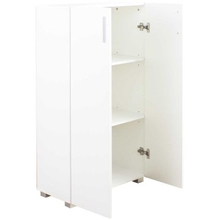 BAKAJI Μοντέρνα Λευκή Ντουλάπα 3 Ραφιών με Διπλές Πόρτες 115x60x31 ...