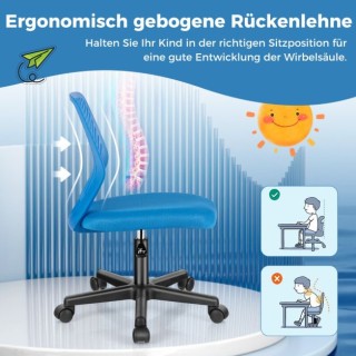 Παιδική καρέκλα γραφείου Χρώματος Μπλε COSTWAY  CB10620BL