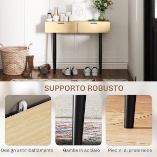 HOMCOM  Κονσόλα Εισόδου σε Σκανδιναβικό Στυλ με 2 Συρτάρια από Ξύλο...