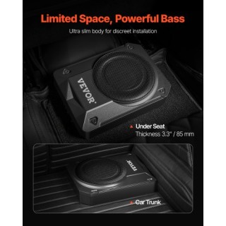 VEVOR 10 400W Υποκάθισμα Αυτοκινήτου Subwoofer Slim Ενισχυμένο Σύστ...