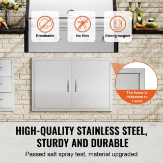 Πόρτα BBQ VEVOR 889x610 mm Διπλή Ανοξείδωτη για Εξωτερική Κουζίνα  ...