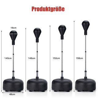 Επιδαπέδια Μπάλα Πυγμαχίας με Γάντια και Ρυθμιζόμενο Ύψος σε 4 Επίπ...