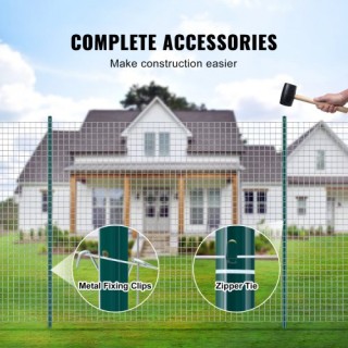 Σετ 10 Μεταλλικών Στύλων Φράχτη 6 Ποδιών VEVOR Πράσινο  WLLZJSK6YC1...