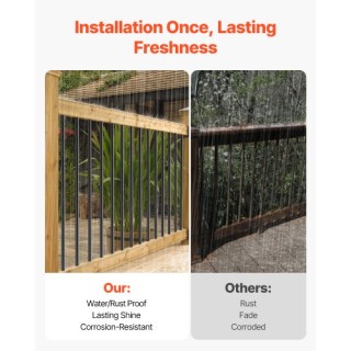 VEVOR Συσκευασία 51 Αλουμινένιων Κάγκελων 26 In με Βίδες/Καλύμματα ...